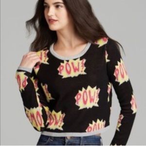 Urban Outfitters cropped cartoon “POW” sweater